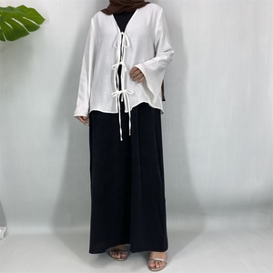 Koleksi Busana Muslim Wanita Turki 2026, Blus Berkantong dengan Ikat Depan, Warna Solid, Lengan Panjang untuk Wanita S520 - Product Image 2