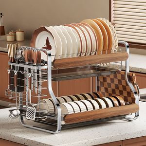 Estante de Almacenamiento de Cocina de Acero Inoxidable <span class=keywords><strong>Ermo</strong></span>, Estilo Retro, Tipo Soporte, para Tazones, Palillos y Platos - Estante Multifuncional para Encimera - Product Image 1
