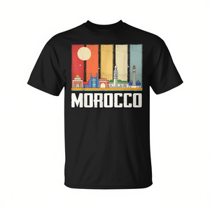 T-shirt Maroc Skyline, souvenir africain, cadeau de voyage, taille adulte unisexe - Product Image 2