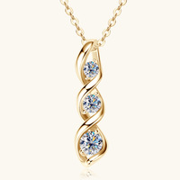 Bijoux quotidiens Infinity Moissanite 3 collier en pierre pour femmes D couleur argent Sterling usine en gros