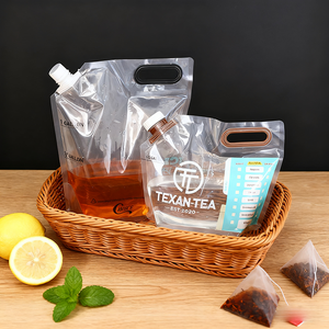 บรรจุภัณฑ์ถุงแบบตั้งได้ชนิดน้ำ  พร้อมพิมพ์ซิลค์สกรีน  เกรดสำหรับอาหาร  มีจุกเติมน้ำมัน  สำหรับบรรจุน้ำผลไม้  วอดก้า  วิสกี้  น้ำ  เบียร์  ขนาด 500 มล.-20 ลิตร - Product Image 1