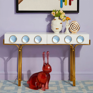 Muebles modernos <span class=keywords><strong>de</strong></span> alta <span class=keywords><strong>calidad</strong></span> para sala <span class=keywords><strong>de</strong></span> estar, entrada <span class=keywords><strong>de</strong></span> patas <span class=keywords><strong>de</strong></span> Metal, decoración acrílica, mesa <span class=keywords><strong>de</strong></span> <span class=keywords><strong>consola</strong></span> <span class=keywords><strong>de</strong></span> madera para Hotel - Product Image 5