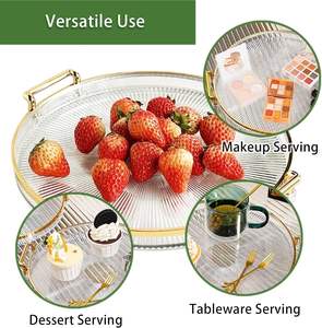 Bandeja decorativa de Metal a prueba de herrumbre de alta calidad, plato de servicio elegante para el hogar, mesa de comedor, mesa de centro, cocina y decoración de fiesta - Product Image 3