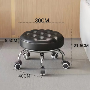 Tabouret roulant avec roulettes, tabouret mobile réglable en hauteur pour la maison, le salon et les enfants, 360° °   Siège pivotant bas avec roulettes - Product Image 2