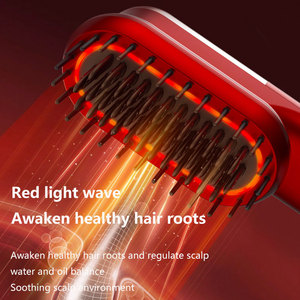 หวีนวดศีรษะแบบพกพาไร้สาย ทำจากพลาสติก พร้อมแสงสีแดง ช่วยดูแลเส้นผม ลดผมชี้ฟู แก้ผมพันกัน พร้อมที่ม้วนผมแบบให้ความร้อนเร็ว - Product Image 3