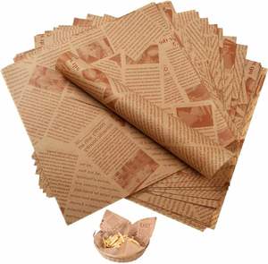 Papier d'emballage personnalisé avec logo, résistant à l'huile et de qualité alimentaire, vente en gros, pour les restaurants de hamburgers et de poulet frit - Product Image 1