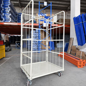 Customized Heavy Duty 4 ruote pieghevole gabbia di stoccaggio in acciaio contenitore Cargo & Storage attrezzature - Product Image 5