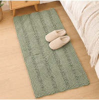 Tapis de bain moderne de luxe en chenille tuftée à poils mélangés, absorbant l'eau, imperméable, adapté aux animaux domestiques, antidérapant