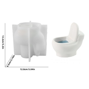 Molde de silicona con forma de inodoro 3D para velas, para decoración del hogar DIY, ecológico y apto para lavavajillas, molde de resina - Product Image 6