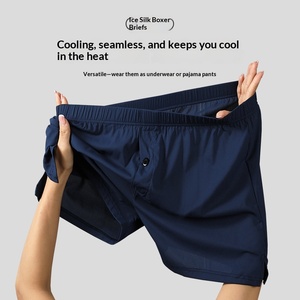 Boxer da <span class=keywords><strong>Uomo</strong></span> in Nylon Effetto Seta Ghiaccio a Vita Media, ODM, Estivi, Rinfrescanti, Traspiranti, Vestibilità Ampia, <span class=keywords><strong>Taglie</strong></span> <span class=keywords><strong>Forti</strong></span> - Product Image 2