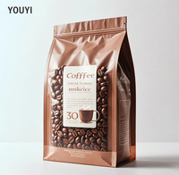 Sachets à haute barrière de qualité alimentaire 12oz 16oz 1 lb pour café en grains, sacs d'emballage de café en aluminium mat avec valve