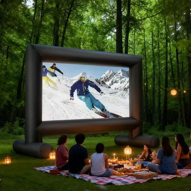 High Quality Outdoor School Use Inflatable Projection Cinema Movie Screen PVC Material No Need Keep Inflating Airtight