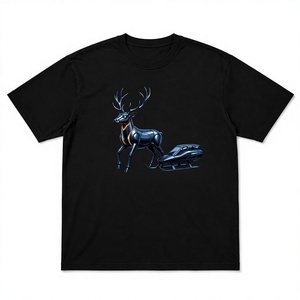 T-shirt OEM da Uomo con Stampa Cartoon '<span class=keywords><strong>Happy</strong></span> Christmas Vibes', Collo Tondo, 100% Cotone, Manica Corta Casual, Multi-Stagione - Product Image 1
