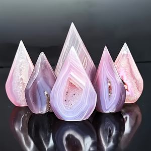 Vente en gros de pierres de cristal d'agate rose de qualité supérieure, en forme de larme, de guérison naturelle, polies, pour la décoration intérieure unique et les cadeaux de vacances - Product Image 5