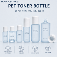 Botella de Plástico PET Redonda de 50 ml para Tónico, 1.7 oz, Tamaño Prueba, PCR-PET Reciclable, Envase de Prueba para Cuidado de la Piel, Personalizable OEM