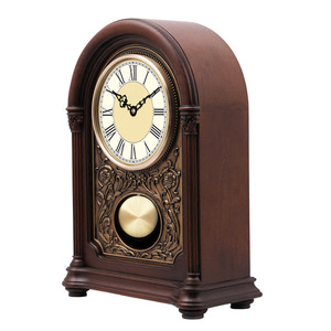 Solid Wood Table Clock Dome Shape Japanese Movement Silent Living Room Decor Antique Style T1036 - Product Image 3