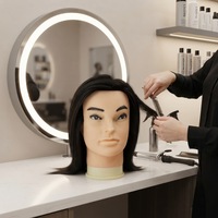 Tête de mannequin homme 100% cheveux humains pour les étudiants en école de coiffure, formation professionnelle en coupe de cheveux