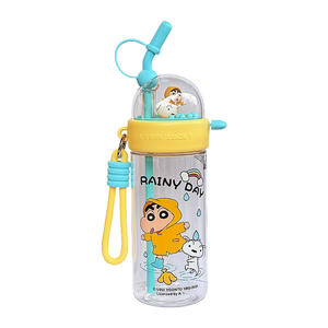 Botella de agua Crayon Shinchan de 500 ml, vaso con pajita de Tritan para niños, diseño para días lluviosos, para usar en el regreso a clases - Product Image 1