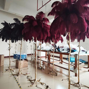 ريشة البرية تجعيد شجرة الشتل مصباح الكلمة ديكور قاعة فيلا غرفة المعيشة الأرجواني ريشة النعام أضواء أرضية فرع - Product Image 6