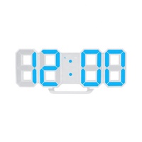 Horloge murale LED Or coquille Réveils numériques Affichage 3 niveaux de luminosité Montres Veilleuse Snooze Home Office 3d Horloge murale
