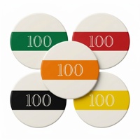 Jetons de poker professionnels durables en céramique multicolores de 43 mm et 12 g, imprimés UV HD, surface lisse, avec dénomination, pour club de casino