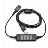 Callcenter-Headset-Zubehör DA80 USB QD Adapterkabel Kompatibel mit Plantronics QD, Lautstärkeregelung & Mikrofon-Stummschaltung Inklusive