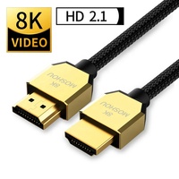 MOSHOU nilon kepang Ultra ramping, eARC kabel HDMI 2.1 8K sekitar UHD HDR 8K @ 60Hz 4K @ 120Hz 4320p 48Gbps HDTV pelindung untuk PS5 TV