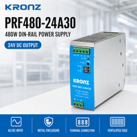 Alimentation à découpage KRONZ de petite taille à faible bruit 480W, montage sur rail DIN, 24V/20A, avec protection thermique