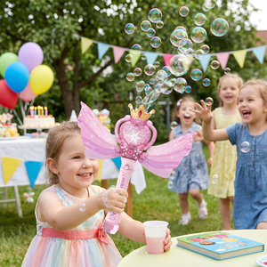 Machine <span class=keywords><strong>à</strong></span> bulles lumineuse pour enfants avec musique et ailes détachables, anti-fuite, baguette <span class=keywords><strong>à</strong></span> bulles portable Princesse - Product Image 5