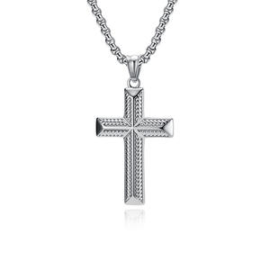<b>Cross</b> Stainless Steel Pendant Necklace Unisex Fashion Jewelry K-PT701 - Product Image 1