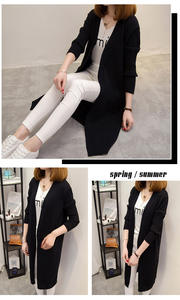 Nuovo Design <span class=keywords><strong>Cardigan</strong></span> Lungo da <span class=keywords><strong>Donna</strong></span> Aperto sul Davanti Cappotto Lavorato a Maglia - Product Image 5