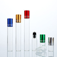 Personnalisé unique de luxe rond clair roller ball verre bouteille premium pour huiles essentielles 10 ml avec la boîte