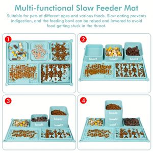 Juego de alimentación de silicona 4 en 1 prémium al por mayor para perros y gatos, comedero lento, tapete para lamer y tapete de rompecabezas, apto para lavavajillas, personalizado - Product Image 3