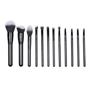 Set de 12 Brochas de Maquillaje con Tubo Negro <span class=keywords><strong>para</strong></span> Sombras de Ojos, Cejas y Iluminador de Esquina de Ojos - Product Image 3