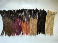 Gros Doux 100% Vrais Cheveux Humains 6 pouces-30 pouces 0.6cm Largeur Afro Crépus Main Coloré Dreadlock Crochet En Vrac Dreadlocks