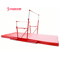 Barres asymétriques de gymnastique junior HAOGYM pour l'entraînement, avec tapis d'atterrissage, équipement de gymnastique pour les filles des clubs