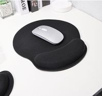 Tapis de souris de bureau et de gaming en gros, noir pur, avec repose-poignet en mousse à mémoire de forme et repose-mains pour clavier, en tissu durable