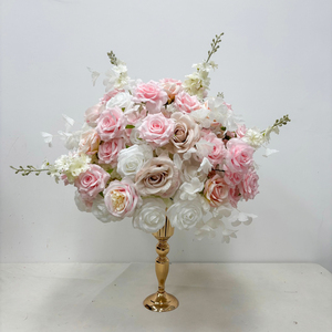 DKB <b>Artificial</b> Flowers Wholesale Silk Flower Ball Pink Flower Balls For Hotel Wedding Birthday Party School Event Decor - Product Image 1