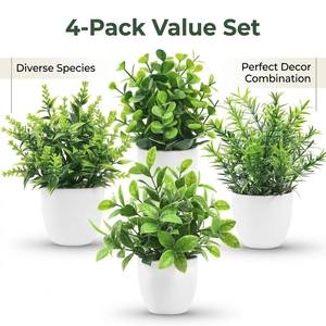 Plante miniature <span class=keywords><strong>en</strong></span> <span class=keywords><strong>pot</strong></span> haute fidélité de 12 cm, verdure artificielle sans odeur pour les salons et bureaux intérieurs - Product Image 5