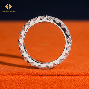 แหวนเพชรทรงกลมแบบ Eternity Band  3 มม.  ประดับเพชรเม็ดเดี่ยว  งานแต่งงานสุดหรู  เงินแท้ S925  เพชรเพาะเลี้ยงในห้องปฏิบัติการ  พร้อมใบรับรอง IGI  สำหรับทั้งชายและหญิง - Product Image 6