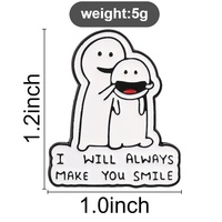 Épinglette en émail décorative en métal avec figurines de dessin animé enlacées, pour sac à dos, veste, sac, avec slogan tendance, accessoire de mode et ornement