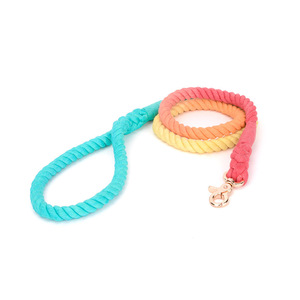 Verstellbares Nylon-Hunde leinen halsband Set Schnell verschluss Geflochtenes Paracord Niedliches festes Muster mit reflektieren dem Baumwoll-Hanfseil - Product Image 4
