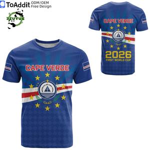 Nouveau maillot de football de haute qualité avec design de la Coupe du monde de football 2026, impression personnalisée, polyester, taille plus, t-shirts pour hommes, drapeau du Cap-Vert - Product Image 4