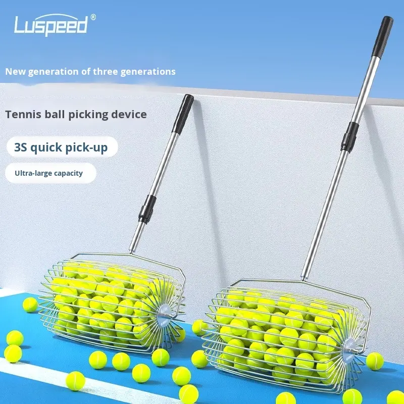 Professional Pickball Universal Tennis Ball Picker Portable Telescopic Stainless Steel Durable Collector 35/45/65 Capacity