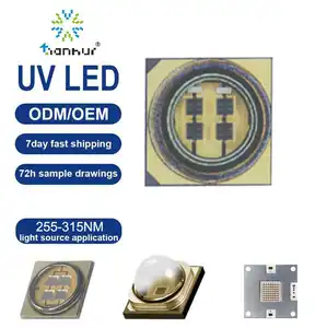 천후이 고출력 UV LED 3W 60-100mW SMD 3535 UVC 255/265/275/285/295nm UVB 305-315NM 사용자 정의 UV LED 칩