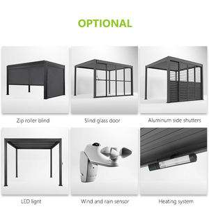 Hiện đại tự làm nhôm pergola với cơ giới louver hệ thống ưa thích có thể thu vào mái bioclimatic gazebo Pavilion - Product Image 6