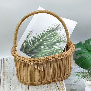 Cesta <span class=keywords><strong>de</strong></span> Almacenamiento <span class=keywords><strong>de</strong></span> Plástico Tejido, Ecológica, Moderna, Multiusos, Portátil, <span class=keywords><strong>para</strong></span> Picnic al Aire Libre, Organización <span class=keywords><strong>de</strong></span> Frutas, Uso como Regalo, Venta al Por Mayor - Product Image 6