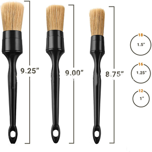 Cepillo para el Interior del coche, cerdas de pelo de jabalí para la limpieza del automóvil, herramientas de detalle automático, cepillo de limpieza del salpicadero, 3 uds. - Product Image 2