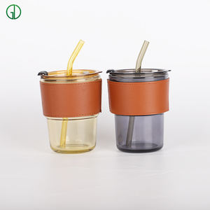 Taza de vidrio de borosilicato doble Guanshan, taza de <span class=keywords><strong>té</strong></span> transparente al vacío con aislamiento al vacío, con mango y paja - Product Image 3