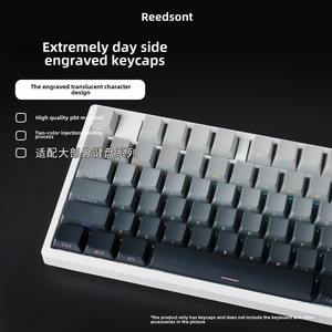 คีย์บอร์ดไล่ระดับสีดำแบบโปร่งแสงพิมพ์ลายตัวอักษร135 PBT ปุ่มยิงคู่คีย์บอร์ดกล - Product Image 2